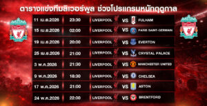 ตารางแข่งทีมลิเวอร์พูล