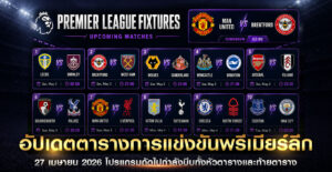 ตารางการแข่งขันพรีเมียร์ลีก