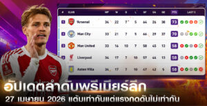 อัปเดตลำดับพรีเมียร์ลีก