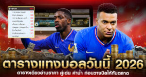ตารางแทงบอลวันนี้