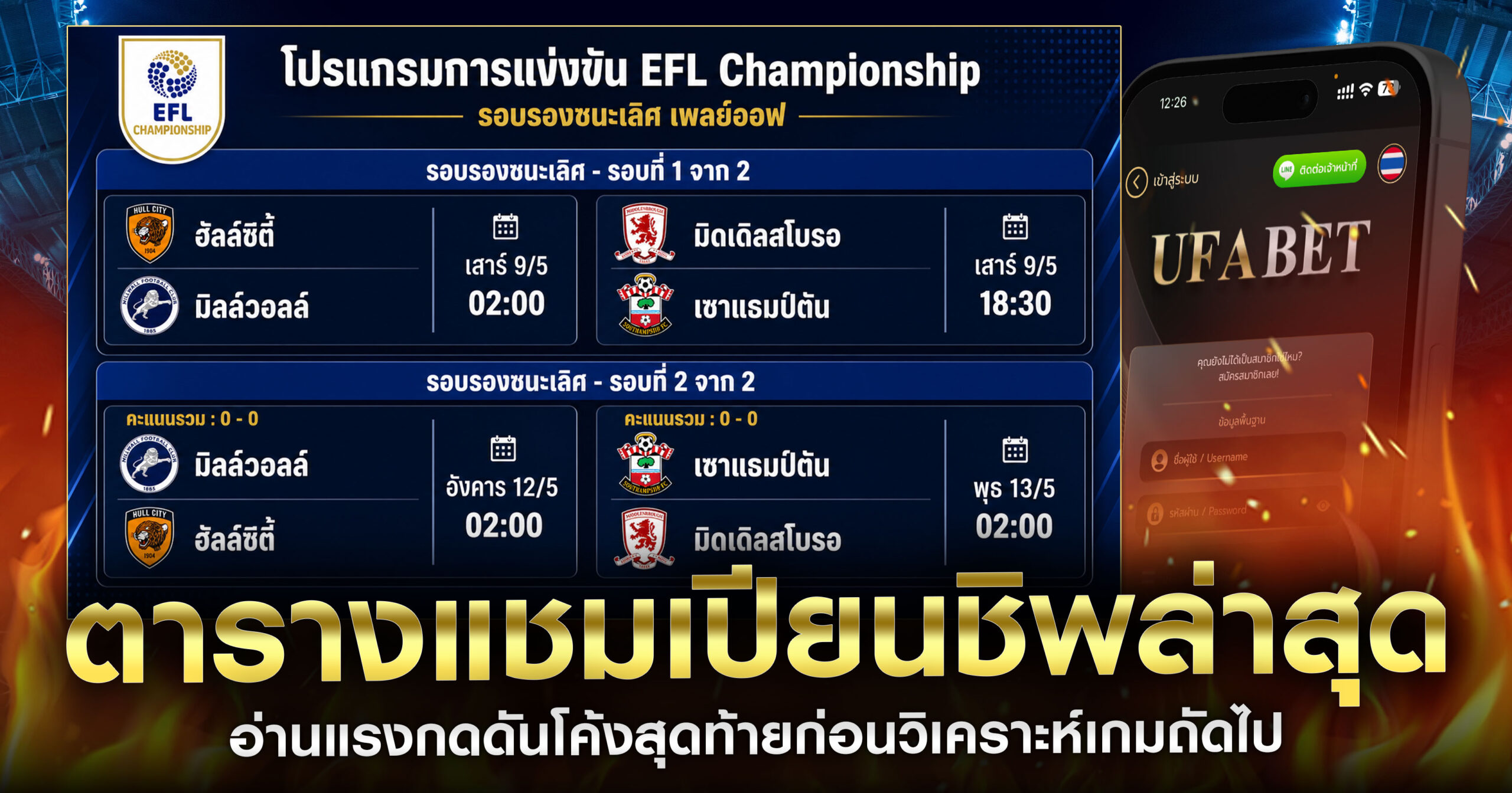 ตารางแชมเปียนชิพล่าสุด